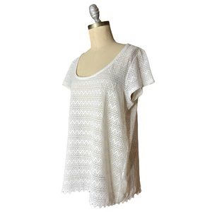 Lucky Brand Lace Boho Tee size L